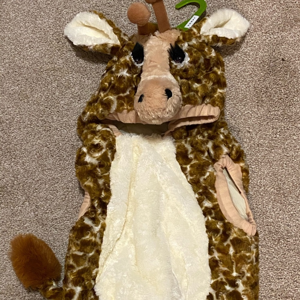 Giraffe Plush Hooded Kids Halloween Costume - Brown Cream